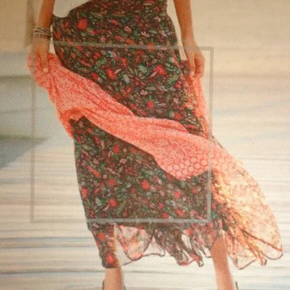 Brand New Sundance Black Iris Skirt PXS Black Floral Elastic Waist - Picture 2 of 15